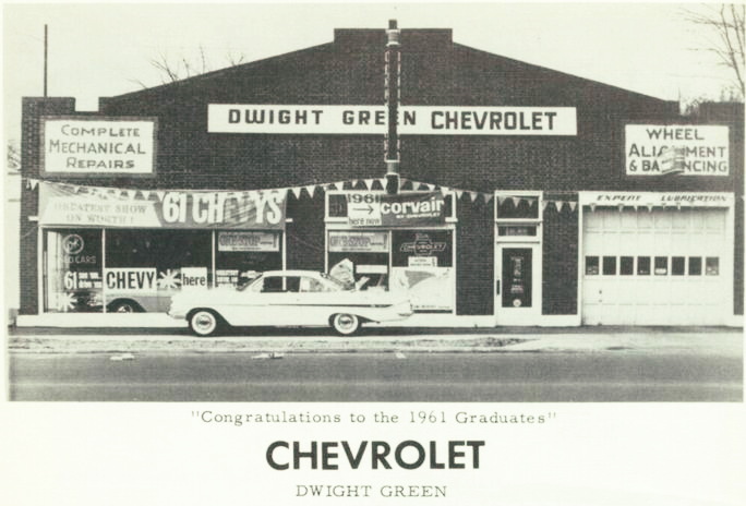 Dwight Green Chevrolet - Bronson High School Yearbook Ad